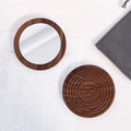 Private Label Single Side Round Mini Pocket Mirror Silver Cosmetic Mirror Compact Led Pocket Mirror Support 2022 Custom Wooden