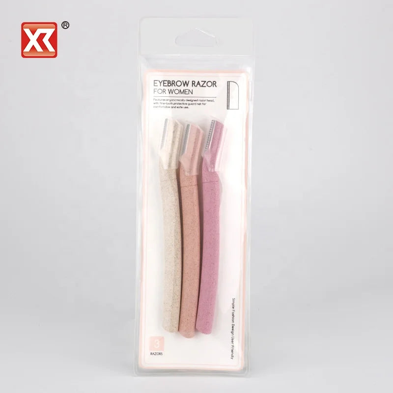 Wheat Straw Fiber Eyebrow Razor Lady Shave Trimmer Natural Color Women Facial Hair Removal Razor