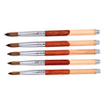 Custom Logo Yellow Red Wood Handle Brush 3d Painting Brush Liner Gerl Ombre Kolinsky Nylon Nail Art Brush