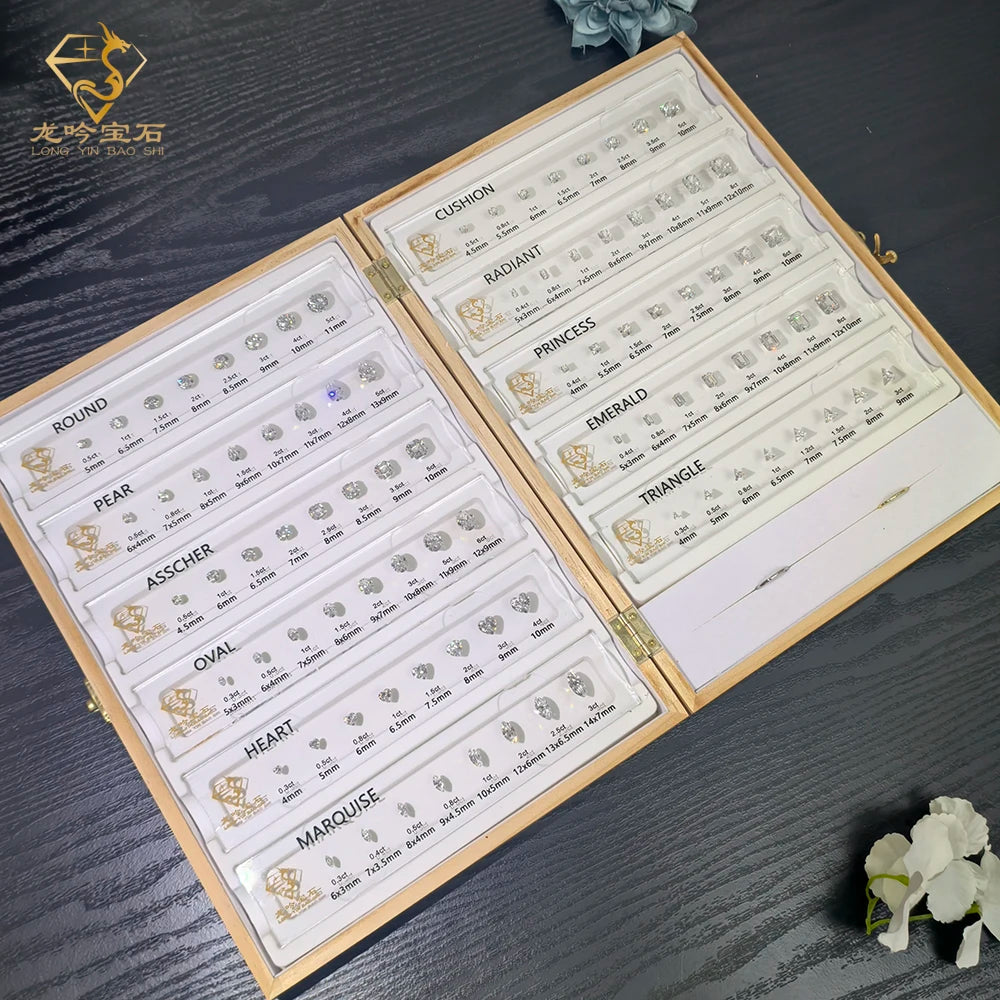Junyuan 5A White Cubic Zirconia Set Asscher Oval Round Cut Ring Stone Diamond Carat Size Chart Carat Comparison Tool
