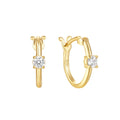 Aimgal Four-Prong 5A Zircon Hoop Earrings 18K Gold-Plated S925 Silver NGTC Certified Unisex Trendy Gift & Party Fine Jewelry