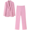 Solid Color Business Meeting Office Ladies 2 Piece Set Blazers Suits Women Sexy Formal Jackets High Waist Suit Pants Set Female
