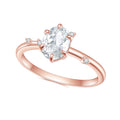 OL1041 Abiding Custom Fine Jewelry Cheap 6x8mm Oval Moissanite Diamond Jewelry Woman 925 Sterling Silver 14K Gold Plated Rings