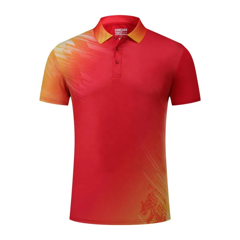 Tennis Suit Sportswear Custom Sublimation Printed Men's T-shirts Unisex Jersey Spandex/Polyester 160g In-Stock