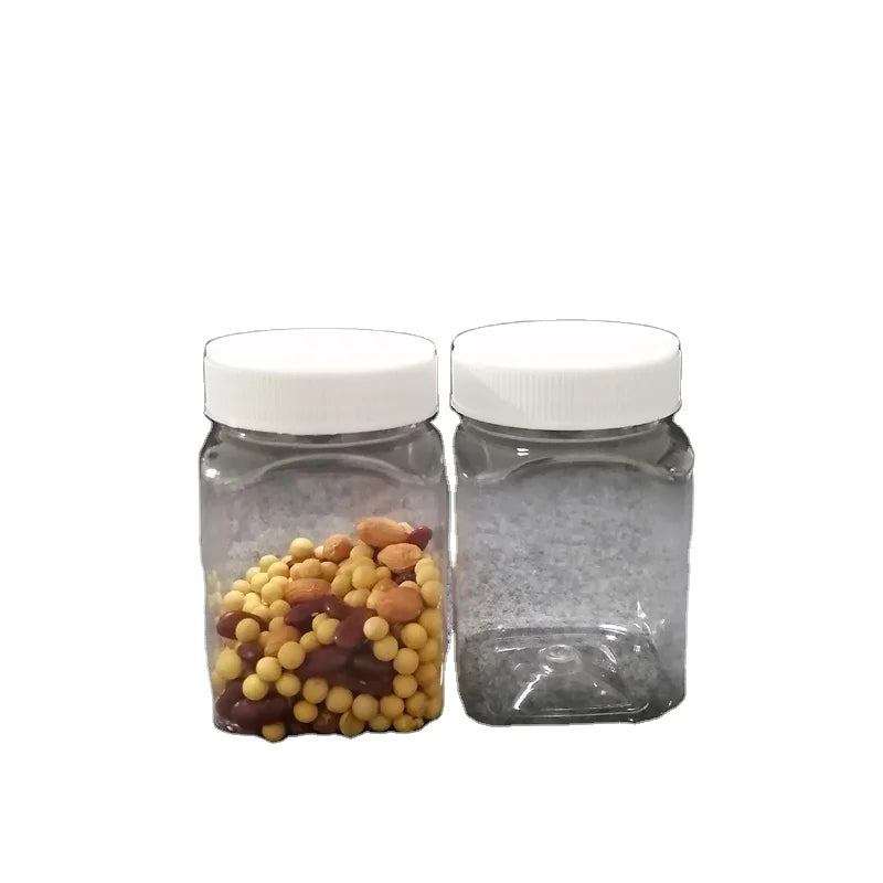 4oz 8oz 16oz 32oz 10ml 250ml 500ml 1000ml Plastic Transparent PET Jars with Aluminum Gold Silver Caps Black Brown clear Lids