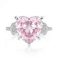 Heart Shape 925 Sterling Silver Cubic Zirconia Ring Simulated Diamond Ring for Party Wedding Good Fake Diamond Rings 2024