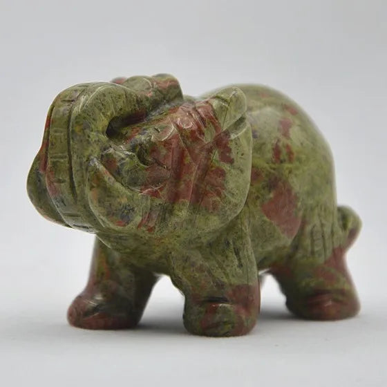 Huiying 2.5 inch Cheap wholesale beautiful unakite stone carved hand made elephants for gifts