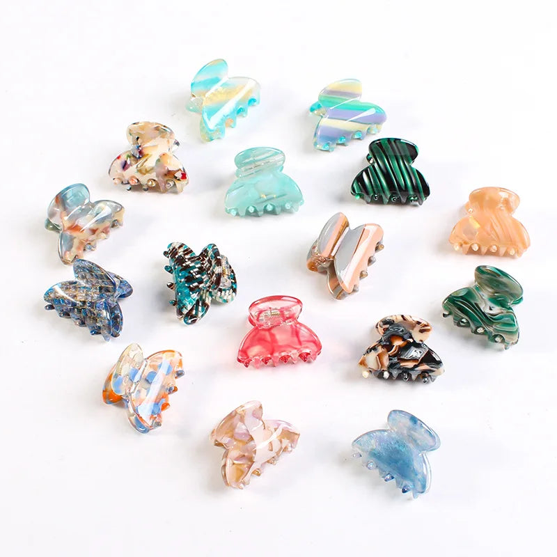 Custom Hot Selling Small Size Cute Children Hair Claw Sweet Kid Hair Grips Acetate Mini Kids Hair Claw Clips
