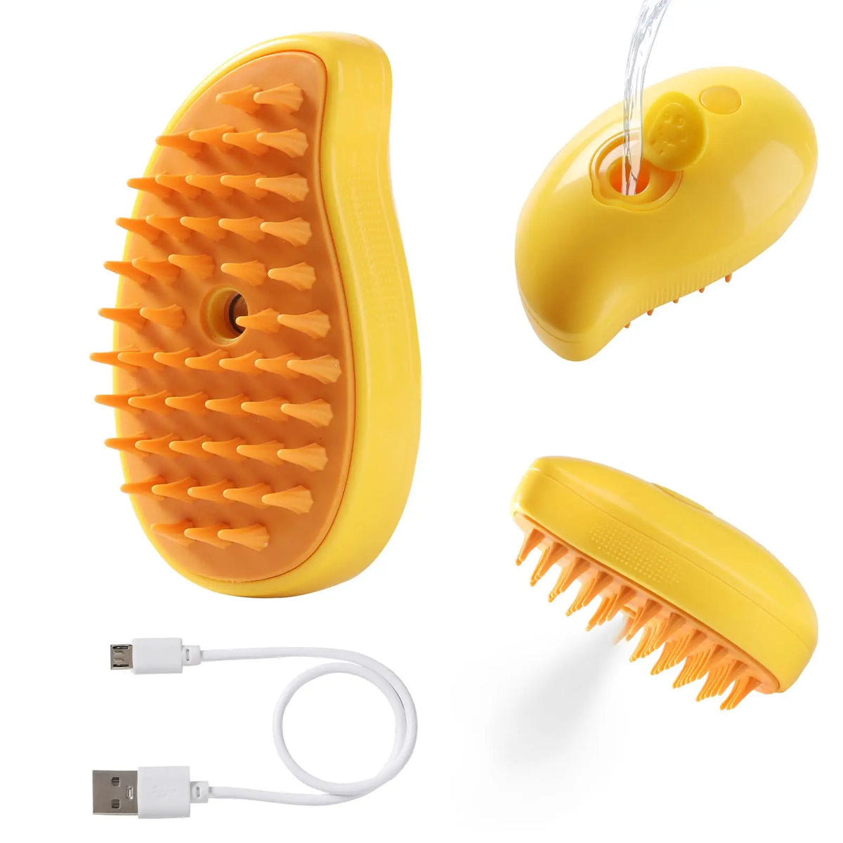 ZMaker New Pet Brushes Self Cleaning Steam Cat Bath Brush with Steamer Water 3 In1 Steamy Pet Hair Brush