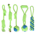 Manufacturer Wholesale Custom logo Bite Resistance Green Durable Ball Pet Dog Rope Toys Set