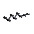 Provide Logo New Design Collapsible Row of 4 to 10 Hooks Stretchable Black and Sliver Space Aluminum Folded Row of Hooks