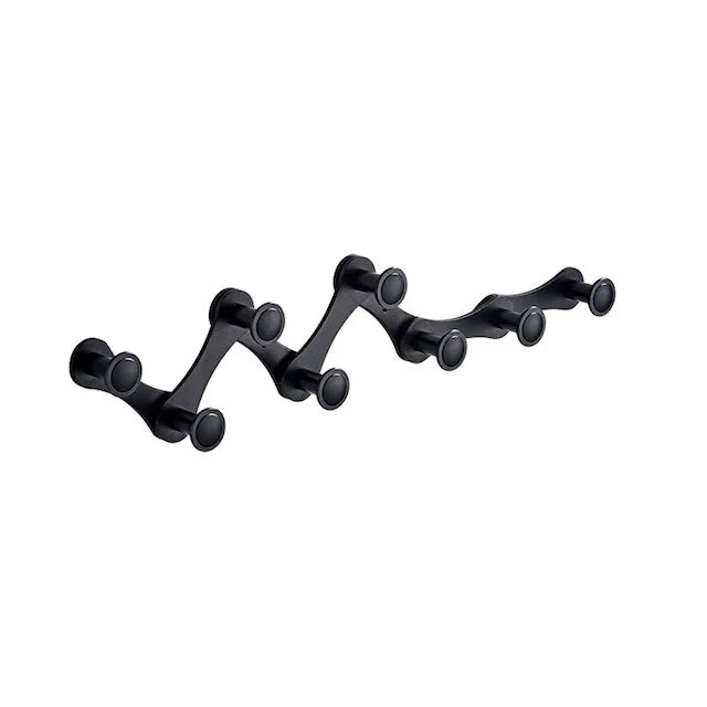 Provide Logo New Design Collapsible Row of 4 to 10 Hooks Stretchable Black and Sliver Space Aluminum Folded Row of Hooks