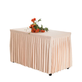 6ft Polyester Fitted Tablecloth Table Skirting for Wedding Banquet Trade Show