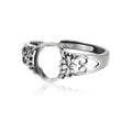 S925 Sterling Silver Semi Mounting Ring Empty Set Punk Cross Ring Setting