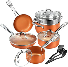 10pcs Aluminum Alloy Pots Cookware Sets Cooking Kichen Tools Cooking Pot Set Non Stick Cookware
