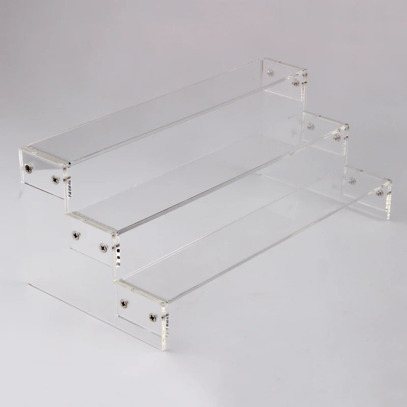 Three-Layer PMMA Acrylic Display Stand & Holder Transparent 300x150x120mm 3mm/5mm Thickness Options 2 PCS in Box