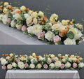 YOPIN-113 Wedding Aisle Faux Silk Flower Row Artificial Flower Table Runner for Arch Decoration