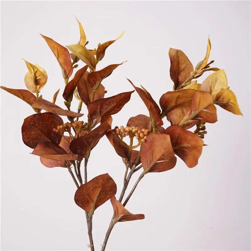 I884 Pointed Eucalyptus Leaves Green Plants Artificial Leaves Wedding Road Guide Flower Arrangement