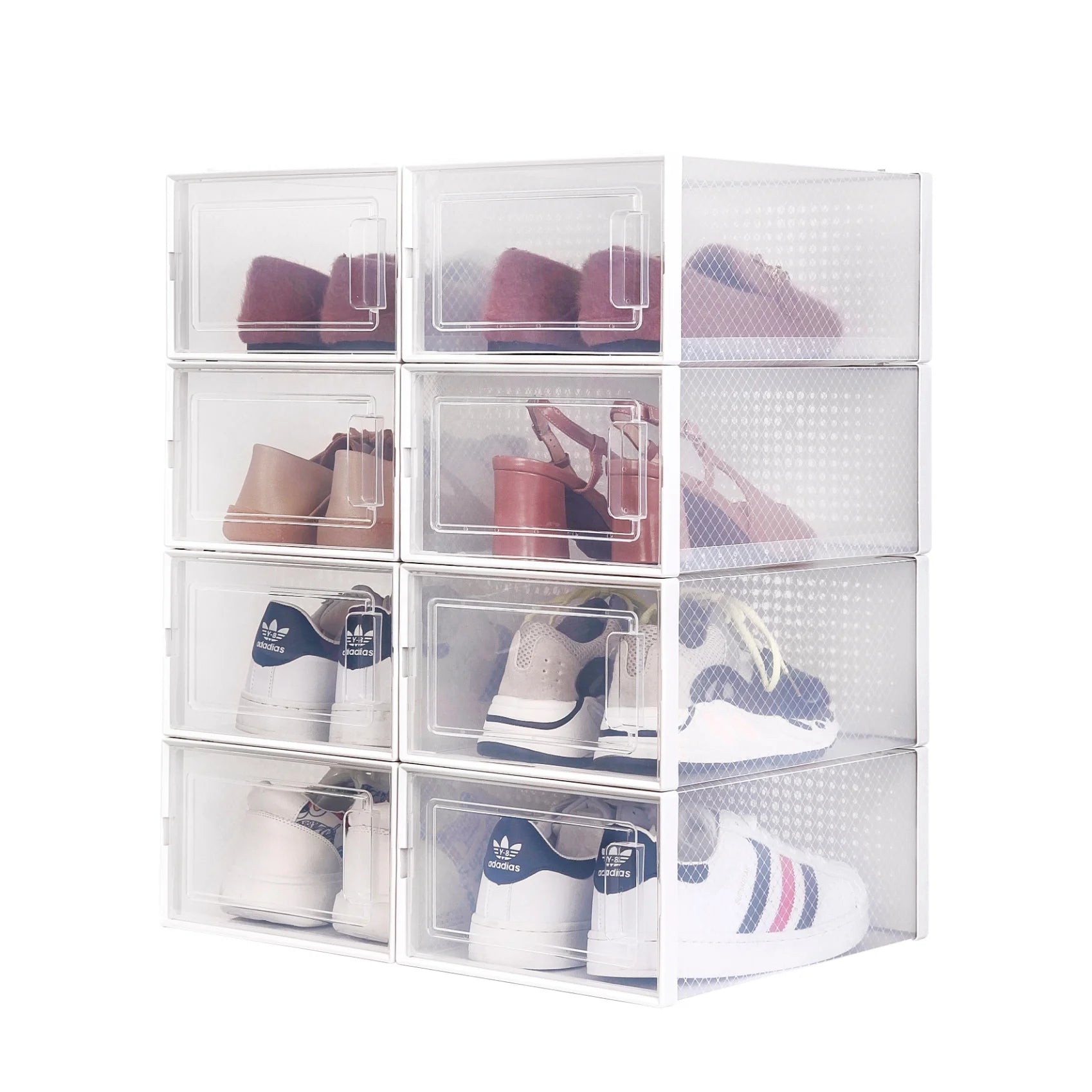 4 Pack Transparent Clear Plastic Storage Shoe Box / Plastic PP Shoe Box