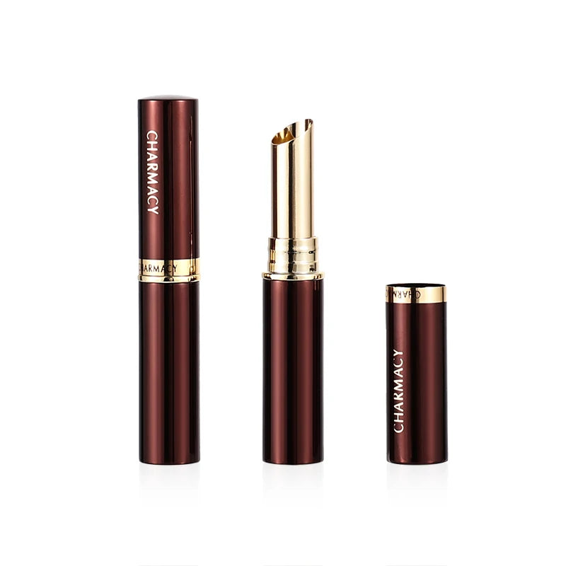 Empty Lip Stick Packaging Private Label Custom Brown Color Plastic Round Shaped Lipstick Bottle