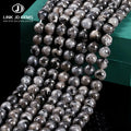JD GEMS Natural Black Spectrolite Stone Beads 4/6/8/10/12mm Semi-Precious Labradorite Loose for Jewelry Making