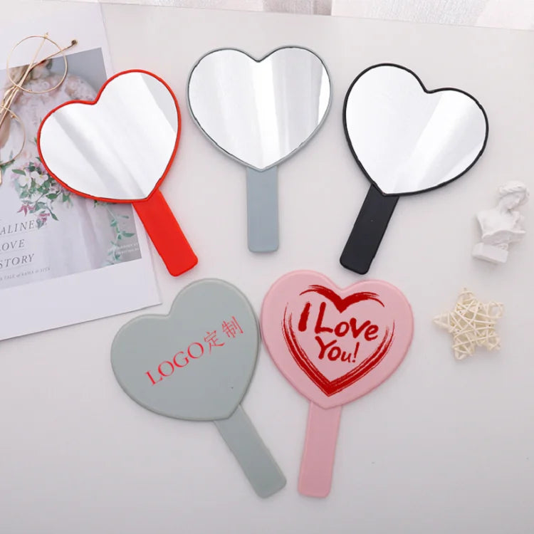 Wholesale Silver Finish Plastic Frame Cosmetic Makeup Mirrors One Side Square Shape Handheld Mirror Personalized Custom Logo UV
