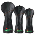 In Stock Black PU Leather Birdie 1 3 5 Wood Driver Cover Club Golf Head Cover Set Golf Headcover