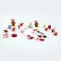 Mixed Decorative Miniature Christmas Charm Glass Figurine Ornament With Hook