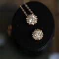 Gold Plated 5A Zircon Dainty Jewelry Small Zircon Flower Charm Necklace