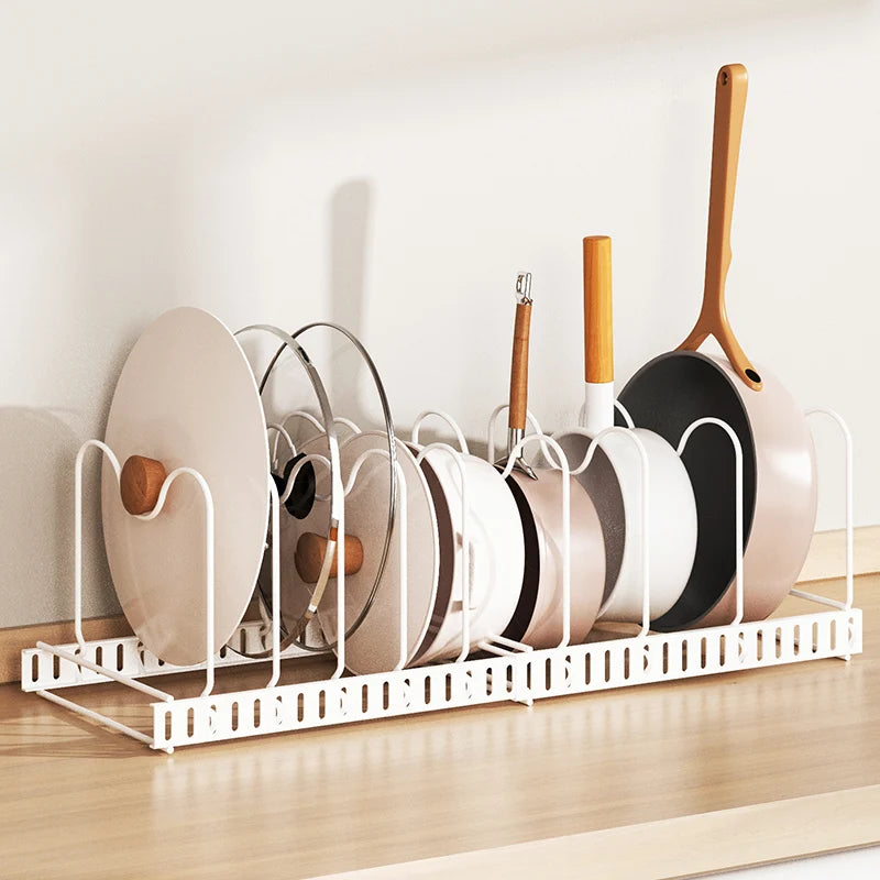 Factory Supply New Product Stretchable Kitchen Dish Rack Metal Pot Storage Holder