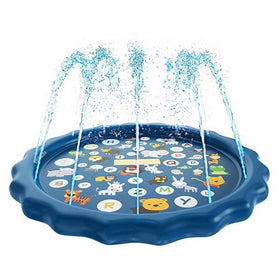 Cartoon Animal Inflatable Splash Pad | Shark & Dinosaur Themed Water Play Mat with Sprinkler for Kids