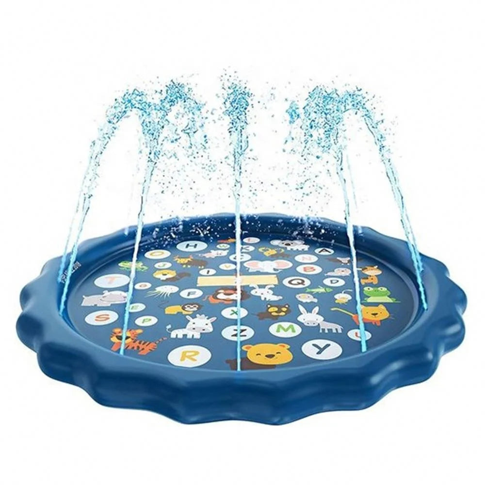 Cartoon Animal Inflatable Splash Pad | Shark & Dinosaur Themed Water Play Mat with Sprinkler for Kids