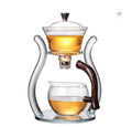 QGlass Teapot Set Glass Automatic Magnetic Kungfu Teapot Heat Resistant Borosilicate Glass Teapot Suit