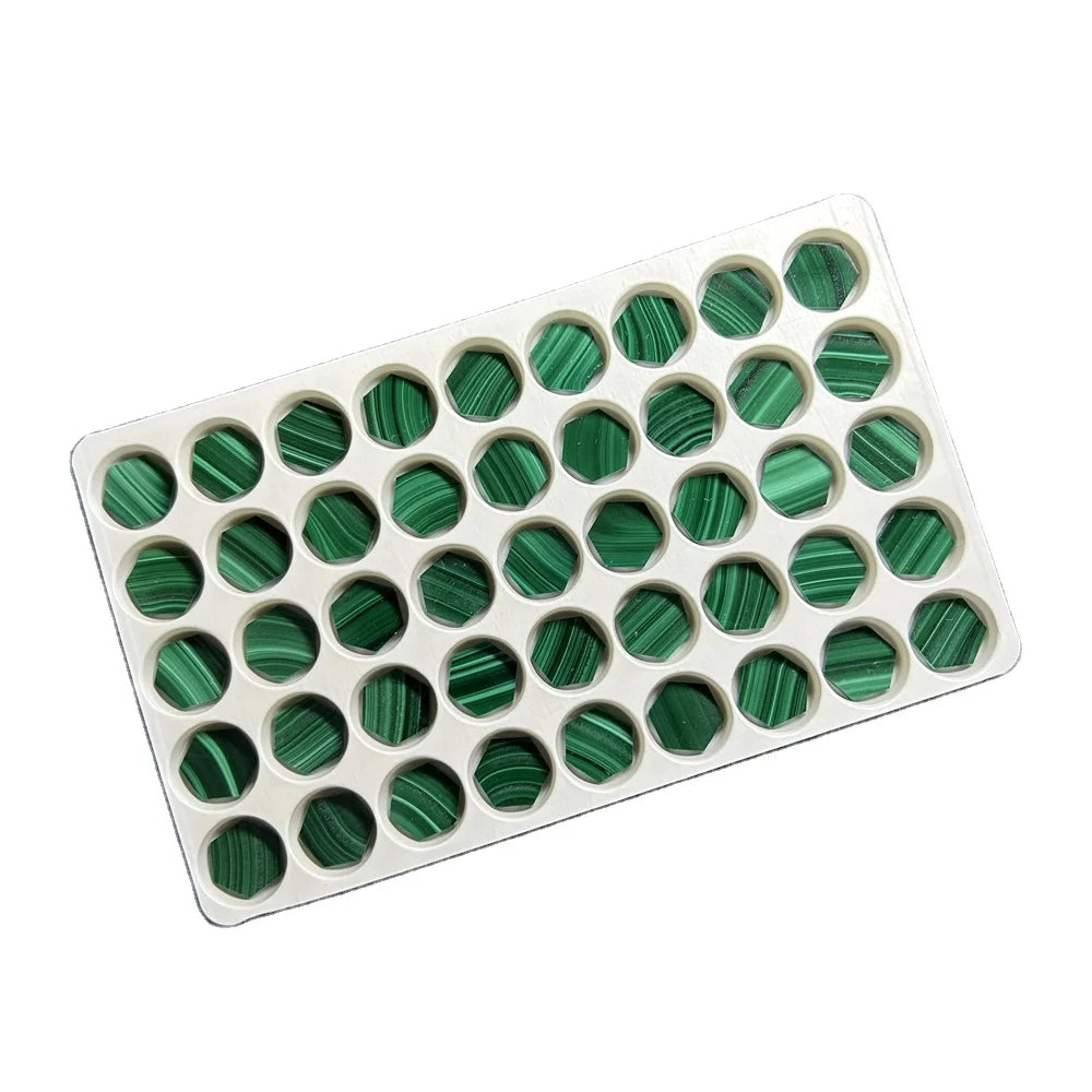 HQ GEMS Hight Quality Double Flat 5-17mm Hexagon Cut  Loose Gemstnoe Natural Red Agate Stone Green Malachite