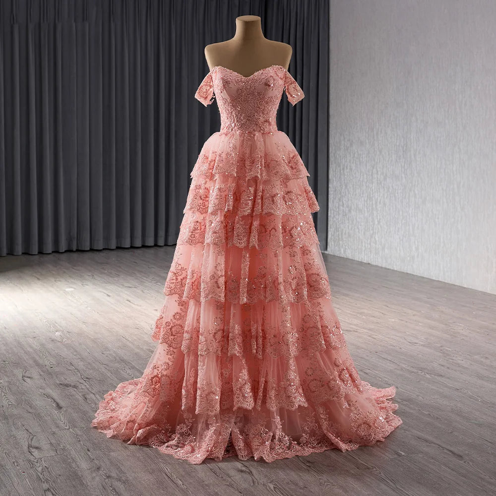 Jancember 241094 Elegant A-line Evening Cake Party Gowns Dresses for Girls