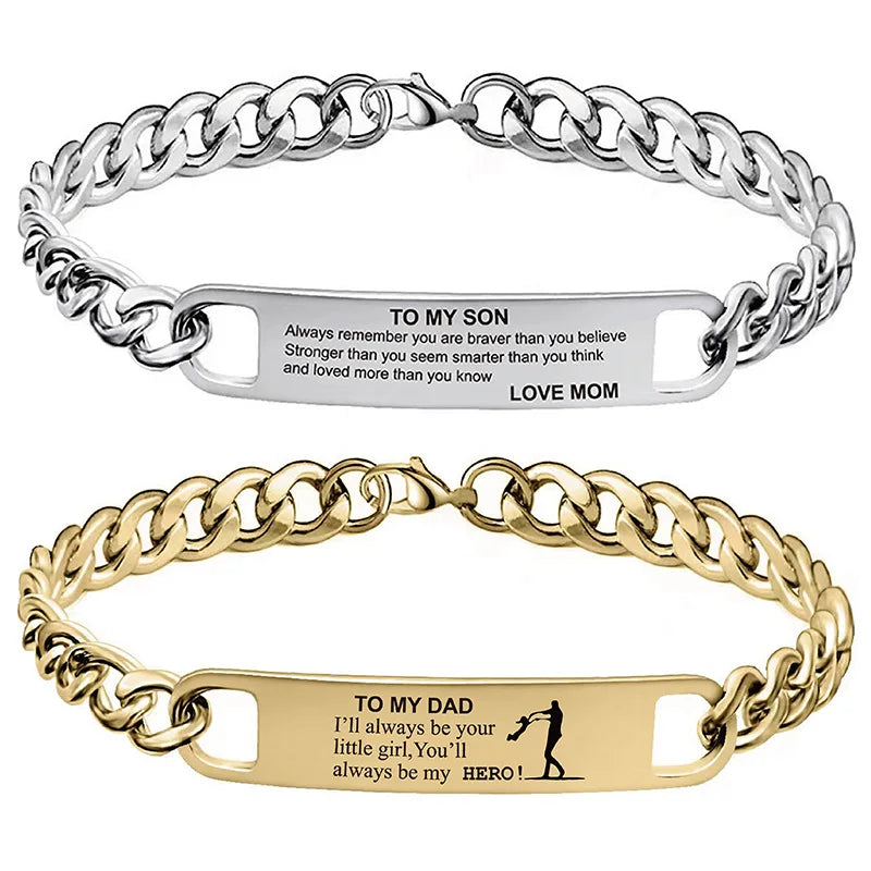 2025 Trendy Inspirational Engraved Bracelet - Father's Day Gift for Dad & "To My Son" Meaningful Gift Bracelet MegaBDM
