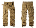Fashion Washed 100% Cotton Plus Size Work Tactical Straight Formal Breathable Regular Fit Mid Rise Cargo Pants for Men