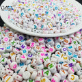 Wholesale Shiduomei DIY Jewelry 4*7mm Colored Pattern Acrylic Plastic Lucite Mixed Letter Bead Necklace Loose Beads