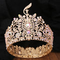 Customize Alloy Gold Plated AB Gemstones Large Size Champion Crown Miss World Beauty Pageant Queen Crown Tiara Wedding
