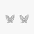 Ailmay Solid 925 Sterling Silver Luxury Full Zirconia Charm Butterfly Animal Stud Earrings Fine Jewelry for Women Christmas Gift