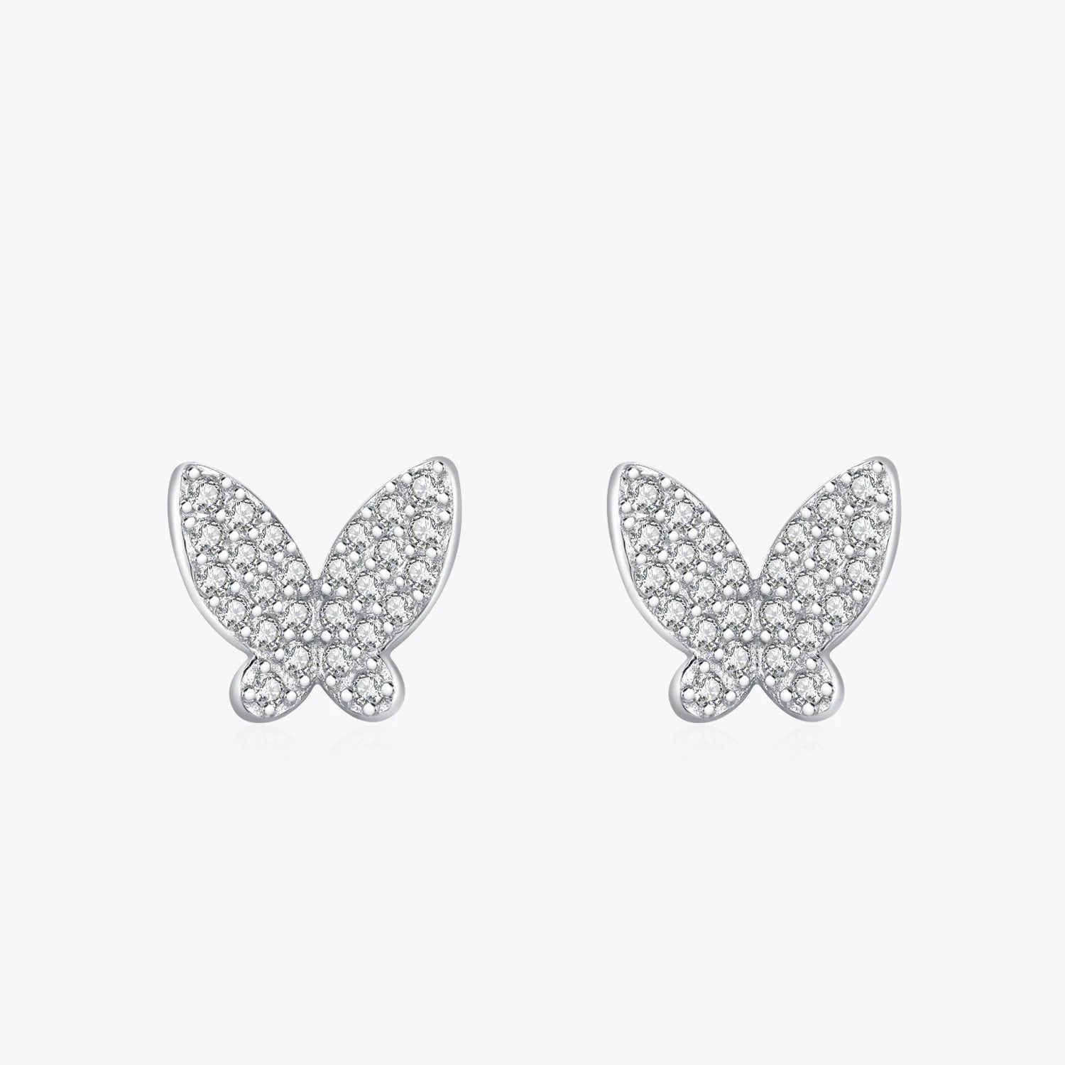 Ailmay Solid 925 Sterling Silver Luxury Full Zirconia Charm Butterfly Animal Stud Earrings Fine Jewelry for Women Christmas Gift