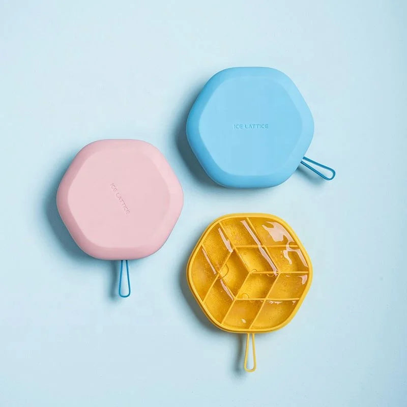 New Fashion Household Creative Hexagonal Ice Cube Mold Refrigerator Ice Box DIY Making Tray Homemade Ice Storage Box