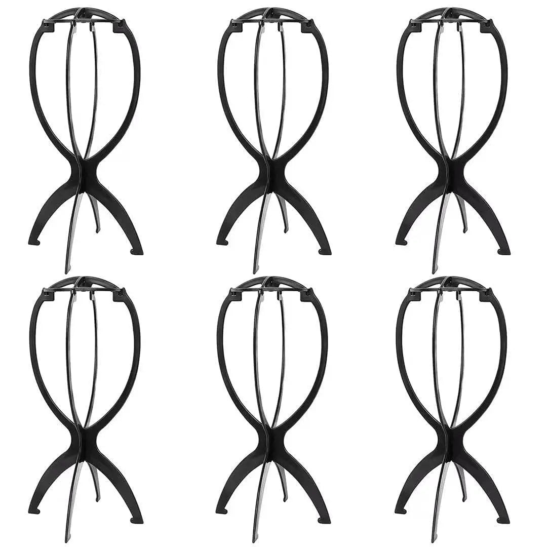 FUJIA Hair 6PCS Wig Stand Portable Wig Stand Collapsible Holder Durable Display 13.8 Inch Tool Travel Stand