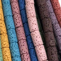 Wholesale Loose lava Stone Beads 8*15mm Tube Shape Colorful Volcanic Rock Lava Stone Beads for Jewelry Making