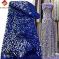 2024 African Sequence French Tulle Lace Mesh Shinny Heavy Sequins Lace Fabrics 3D Embroidery Net Fabric for Party Wedding Dress