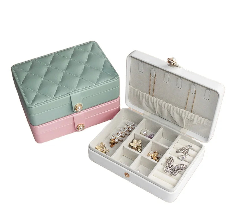 Wholesale Simple Design Leather Jewelry Packaging Box Rectangle Jewelry Box for Rings Necklaces for Home Use