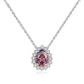 Wholesale 925 Silver Long Chain Luxury Jewelry Fashion Waterdrop Gemstone Pendant Necklaces