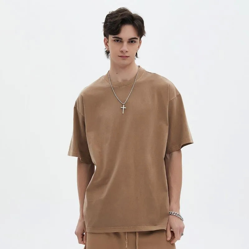 2025 New Custom Vintage T Shirt 250g Plain Oversized Tshirt Oversized Acid Wash T Shirt Cropped Oversized Tshirt Plain T Shirt