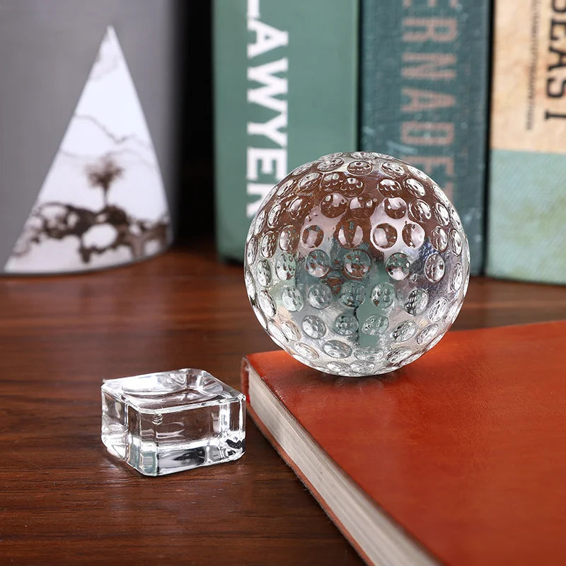 Wholesale Customized Logo Engraved Polished Crystal Golf Ball Football Basketball 5cm Craft Factory Supply Crystal Crafts