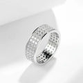 Moissanite Wedding Ring Set S925 Sliver Triple Row DEF VVS Monsonite Mossinate Diamond Eternity Band PavÃ© Rings for Women